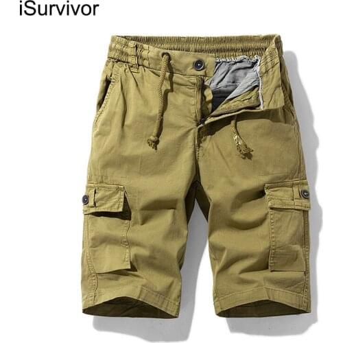 2021 Mens Summer New Fashion Solid Color Overalls Shorts Elastic Lace Five-point Pants