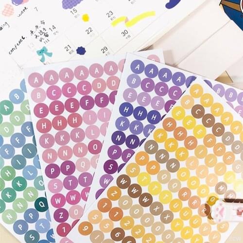 4Kinds Candy Color English Alphabet Number Sticker DIY scrapbook base collage mobile phone diary happy plan decoration stickers
