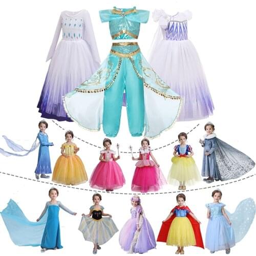 Fancy Indias Princess Dress Halloween Costumes Cosplay Children Dress up vestiods Baby Girl Clothes Size 4 6 8 10 Years