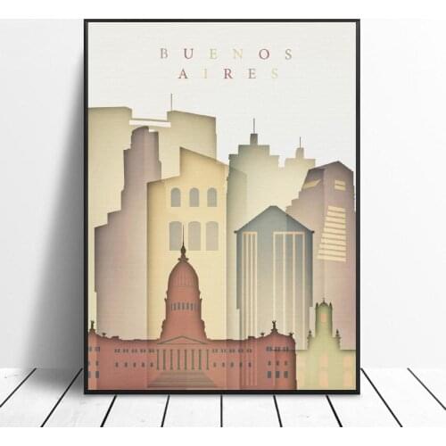 Buenos Aires Skyline Canvas Print Wall Art Poster Picture Modern Bedroom Living Room Decoration No Frame
