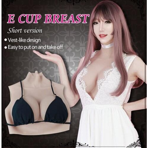 New New E Cup Transgender Crossdresser Artificial Silicone Fake Breast Forms Crossdressing False Boobs Men Bodysuit Sexy Mens