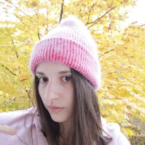 Geebro New Simple Women Knitted Beanie Hats Female Soft Warm Rabbit Fluff Bonnets Lady Solid Color Skullies Beanies Vogue Caps