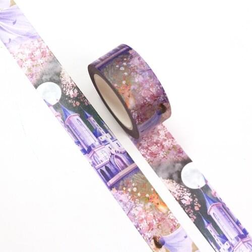 New 1PC 20mm*10m Purple Dream Wedding Decorative Washi Tape Scrapbooking Masking Tape Office Supply designer mask washi tape