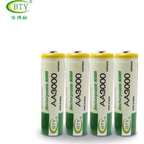 BTY 4*AA 3000Series 1.2V 850mAh AA Rechargeable Ni-MH Battery
