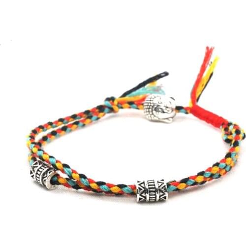 POHIER Tibetan Buddhist Lucky Woven Amulet Tibetan Cord Bracelets & Bangles For Women Men Handmade Rope Buddha Anklet Bracelet