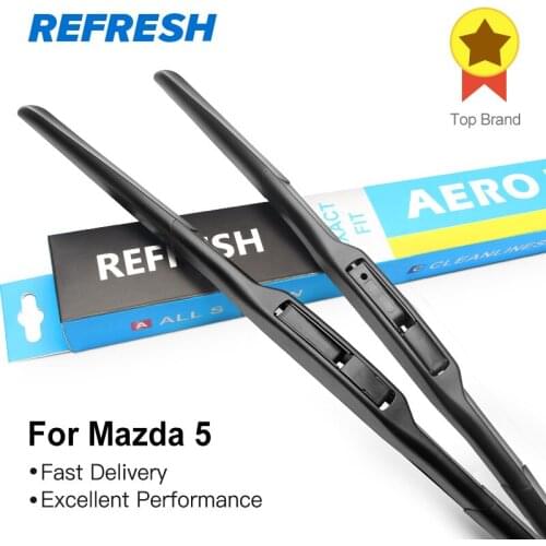 REFRESH Hybrid Wiper Blades for Mazda 5 MPV Hook Arms 2005 2006 2007 2008 2009 2010 2011 2012 2013 2014 2015 2016