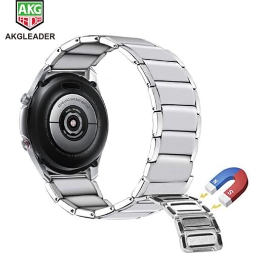 Stainless Steel Watch Band Strap for Samsung Galaxy Watch 3 4 45mm 46mm Magnetic Loop Watchband Strap Gear S3 22mm wristband