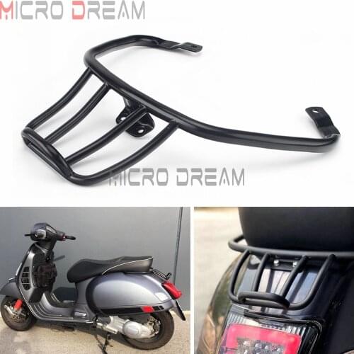 Motorcycle Detachable Black Aluminum Rear Carrier Luggage Rack Support Shelf For Vespa Primavera Sprint 150 Scooter Tail Rack