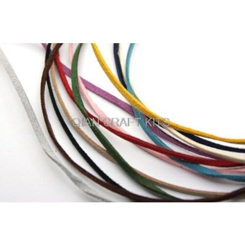 50 strands of assorted colors one meter (39") long Leather Cord- Suede Faux Leather Rope Cord 2.5mm width