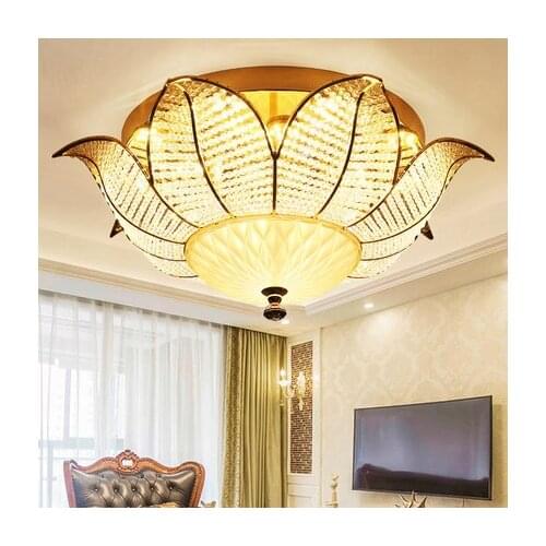 Modern Crystal Ceiling Lamps LED Dimmable Crystal Sunflower Ceiling Lights Fixture American Romantic Lamp Home Indoor Lighting