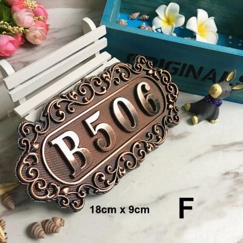 House Number Door Sign plate Custom Made Combination Of 9 English letters (ABCDEFVIP) And Digital Numbers, Only 3-4 letters