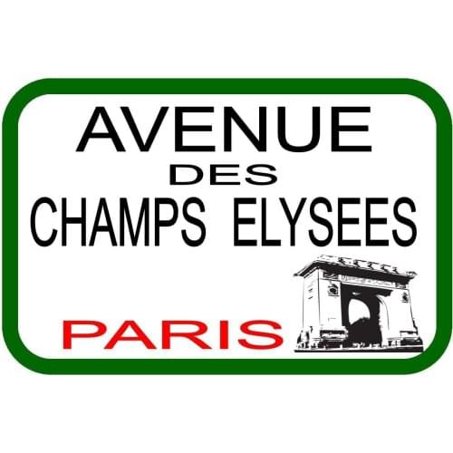 TNND Paris Champs Elysees Street Metal Sign Metal Plate Plaque Aluminum Metal Sign 8X12 Inches