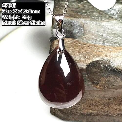 Top Natural Red Garnet Pendant Necklace Pendant For Women Lady Man Gift Beads Oval Gemstone Silver Clear Crystal Jewelry AAAAA