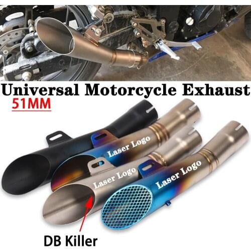 Universal Escape Muffler Motorcycle Exhaust Pipe Slip on for Yamaha R6 MT03 Ninja300 CBR300 S1000RR Z600 With Silencer DB Killer