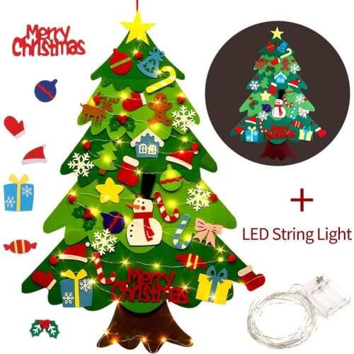 Felt Christmas Tree New YearS Door Wall Hanging Ornaments Artificial Tree Kids Toys Christmas Decoration For Home Party