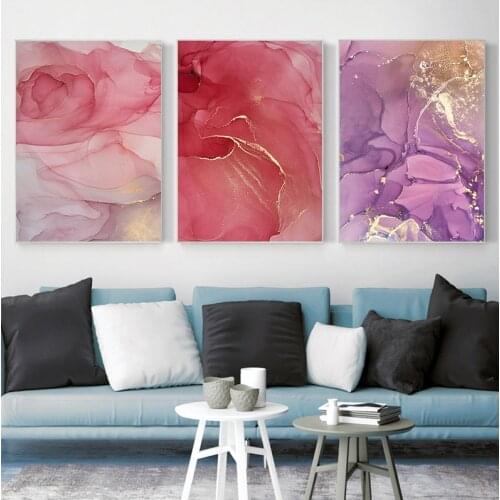 Fluid Art Canvas Wall Art Poster Nordic Abstract Marble Texture Print Painting Decorative Picture Home Office Room Decor
