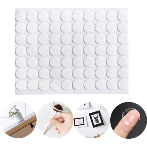 70pcs/sheet Double Sided Magic Adhesive Tape Round Clear Acrylic Sticker Household Waterproof Small Film Sticker