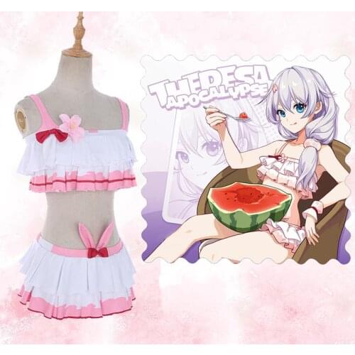 Anime! Honkai Impact 3 Theresa Apocalypse Sexy Lovely Swimsuit Uniform Cosplay Costume Summer Swimwear For Women Free Shipping