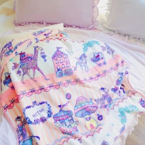 IVYYE 1PCS Dream Horse Anime Blanket Plush Velvet Warm Decoration Soft Bed Home Pillows Throw Sofa Blankets Unisex Gifts NEW