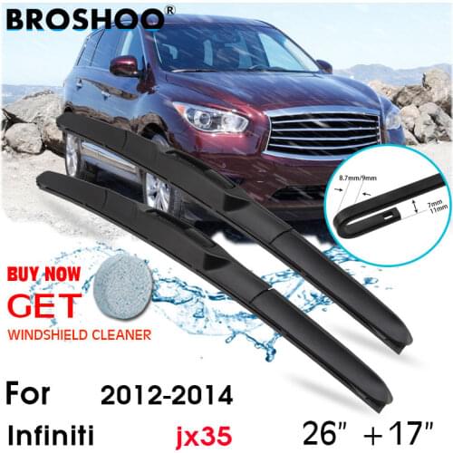 Car Wiper Blade Front Window Windscreen Windshield Wiper Fit Blade Accessories For Infiniti jx35 26"+17" 2012-2014 standard hook