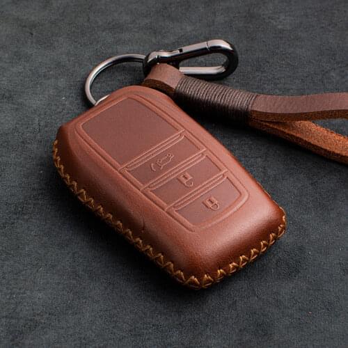 1 Pcs Genuine Leather Car Key Case Key Cover For Toyota Corolla 2020 Rav4 Camry 40 55 70 CHR Aygo Yaris 2021 Accessories