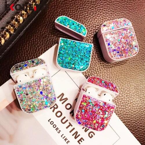 EKONEDA Bling Luxury Glitter Case For Airpods Case Silicone Sequins Girl Protective Earphone Cover For Airpods 2 Cases