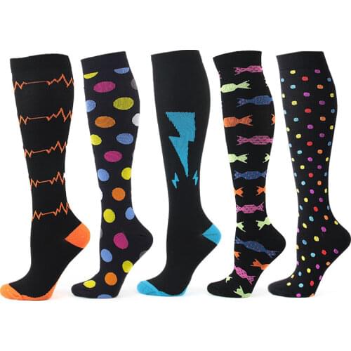 2020 New Quality Compression Stockings Nurse Relieve Fatigue Simple Medical Care Reduce Varicose Veins Work Out Dot Pattern