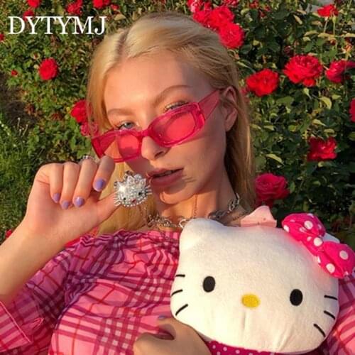 DYTYMJ Cat Eye Sunglasses Women Retro Square Sunglasses Women Luxury Brand Designer Sunglasses Vintage Pink Gafas De Sol Hombre
