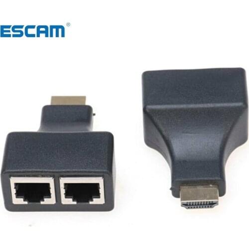 ESCAM HDMI-compatible Over RJ45 CAT5e CAT6 UTP LAN Ethernet Balun Extender Repeater - 1080p3D HD Dropshipping