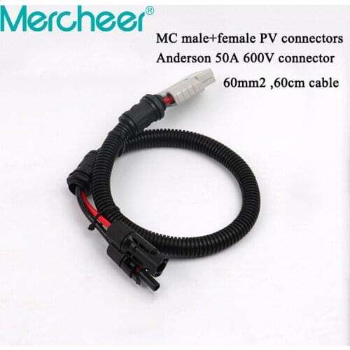 Photovoltaic Connector Harness Solar Panel Charging Connector 50A Power Plug 600V