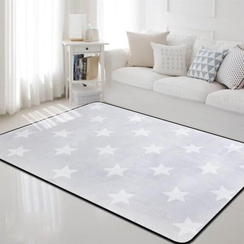 Nordic star pattern rug, suitable for living room, bedroom, home decoration rug, children’s room, soft plush crawling table area