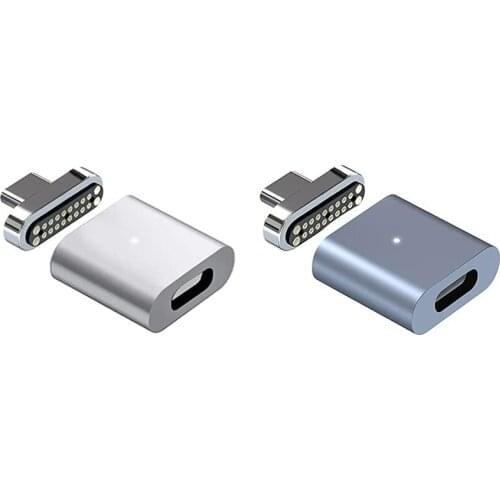 Magnetic USB C Adapter,20Pins Type C Connector,PD 100W Fast Charging 10Gb/S Data Transfer for iPad Pro Air