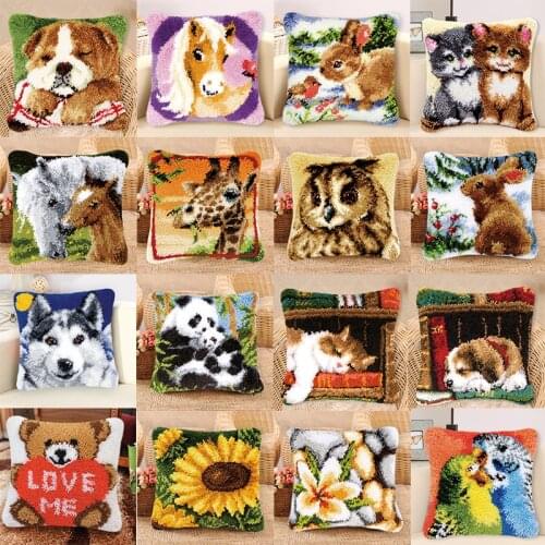 Cartoon Animal Carpet Embroidery Pillow Knooppakket Needlework Set Latch Hook Kit Foamiran for needlework Carpet Embroidery