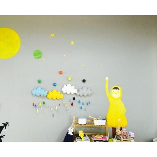 33x18cm DIY Cloud Stuffed Toys with Raindrops 3D Cloud Wall Decoration for Kids Room Tent Hanging Pendant Photograph Props Gifts