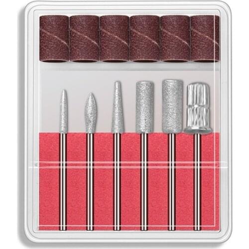 6 Pcs/set Nail Drill Bits Set Electric Manicure Head Replacement Device For Manicure Pedicure Polishing Mill Cutter Nail Files