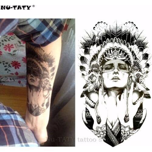 Nu-TATY Indian inked amazingink Tattoo Body Art Flash Tattoo Stickers 12*20cm Waterproof Fake Tatoo Styling Home Decor Sticker