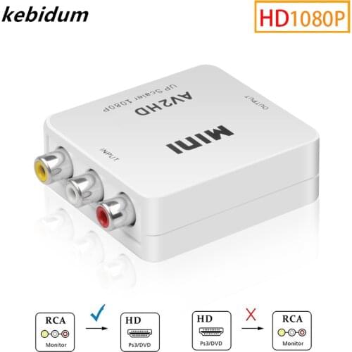 Portable Full HD Male To Female RCA AV TO HDMI-compatible Converter Adapter Mini Composite CVBS Audio Converter