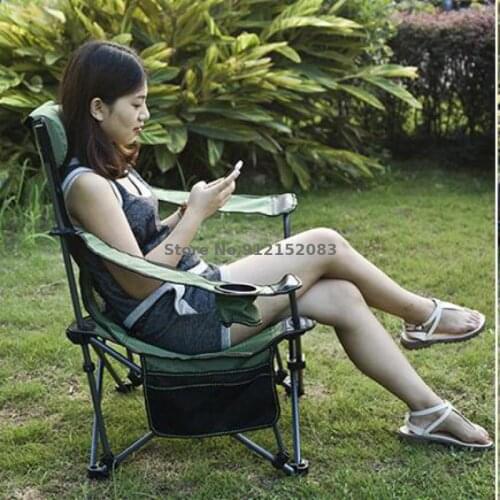 Outdoor Folding Reclining Chair Portable Ultra Light Sitting Reclining Dual Purpose Chair Lunch Break Afternoon Couch Leisure Be