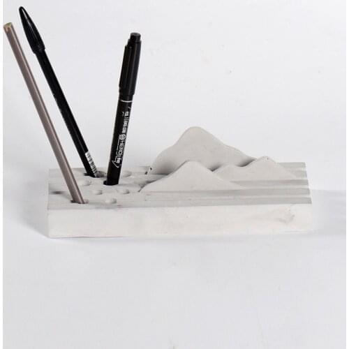 Rectangle Silicone Concrete Mold Multi-function Pen Container Holder Cement Mould For Desk Decoration Plaster Clay Mould