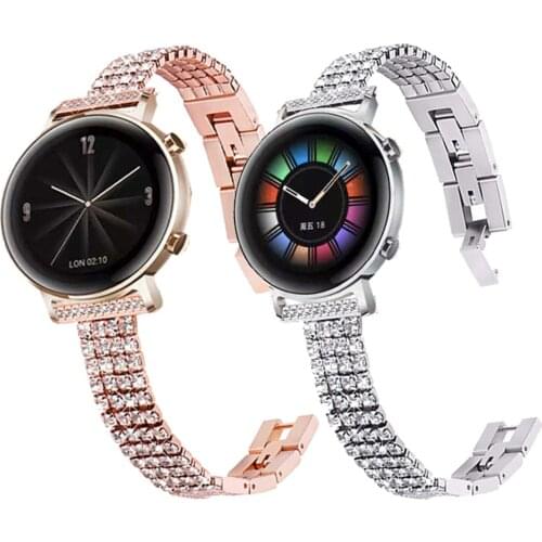 Womens Diamond Strap For Huawei Watch 3 GT 2 Pro Band Honor GS Pro / ES Magic Huawei GT2 20mm 22mm Jewelry Bracelet Watchbands