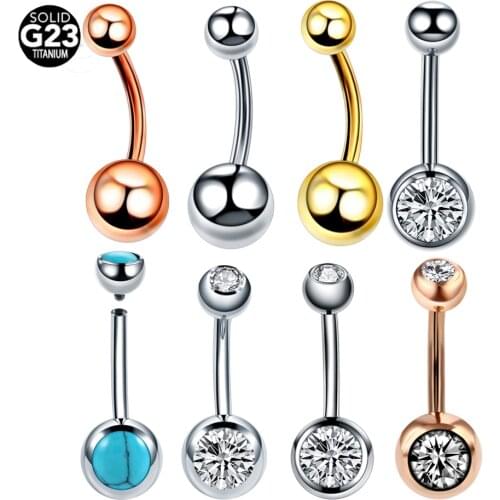 10pcs/lot Titanium Piercings Ombligo External &Internal Thread Navel Piercings Belly Button Piercings Earrings Body Jewelry