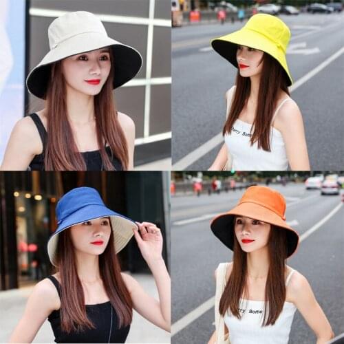 Sun Hat Summer Foldable Bucket Hat for women Sunscreen Cotton Fishing Hunting Cap Anti-UV wide brim bucket hat gorro de pescador