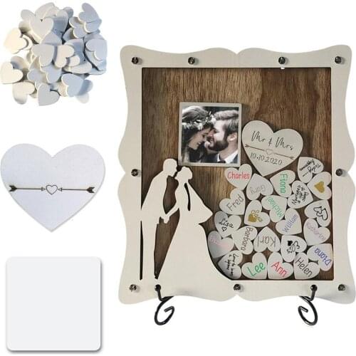 Wedding Guest Book Personalized Wedding Decoration Rustic Sweet Wedding Guestbook Suitable For Weddings Birthday Parties