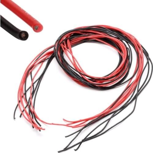 1 Set Super Flexible Silicone Cables 2.5 Meters High Temperature 16 AWG 2.5m Red Copper Wires for RC Lipo Battery Connect Cable