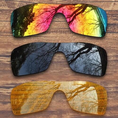 ToughAsNails 3 Pieces Black.Fire Red.Yellow Polarized Replacement Lenses for Oakley Batwolf OO9101 Sunglasses