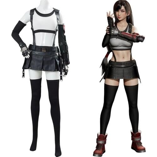 In Stock) Final Fantasy VII 7 Remake Tifa Lockhart Cosplay Costume Outfit