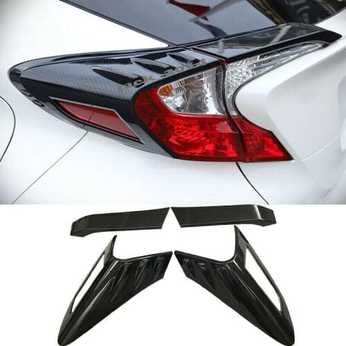 Carbon Fiber Rear Tail Light Lamp Cover Trim 4pcs For Toyota C-HR CHR 2016 2017 2018