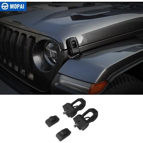 MOPAI ABS Car Engine Hood Latch Lock Catch Decoration Cover Accessories for Jeep Wrangler JL 2018+ for Jeep Gladiator JT 2018