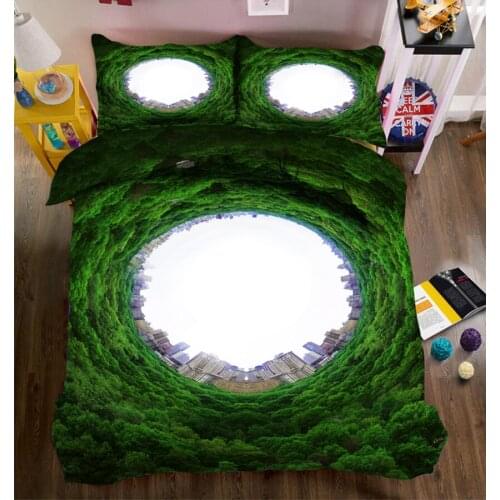 Green 3D Bedding Set Twin Full Queen bedding set bed sheet Duvet Cover Pillowcase bed cover California king cabezal cama