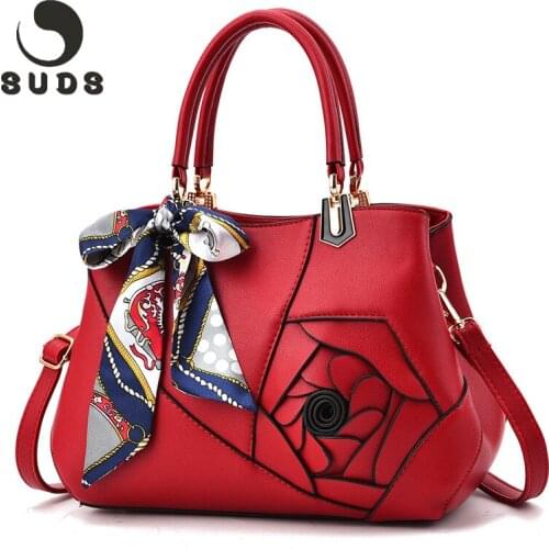 OCEHNUU Flower PU Leather Womens Crossbody Handbags Women Bags Designer 2020 Fashion Women Messenger Bags Shoulder Leather Solid